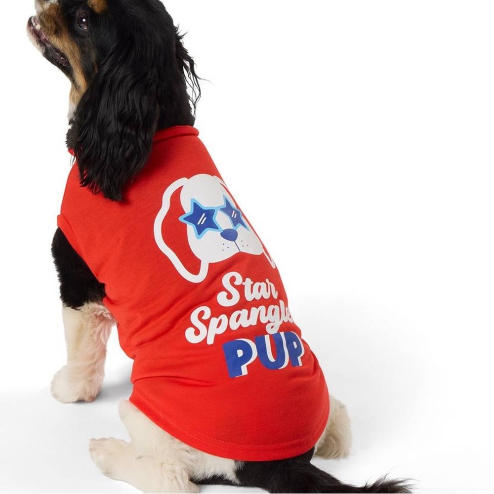 Top Paw Star Spangled Patriotic Pup Dog Tee XL